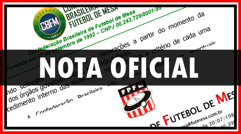 Nota Oficial CBFM e FPFM